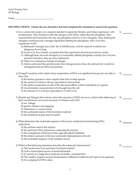 <b>Test</b> Description: Use this to study for the quiz on the Scientific Method. . Biology unit 5 test answer key